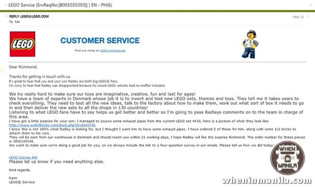 Good Guy LEGO: Toy Company's Customer Service At Its Best - When In Manila