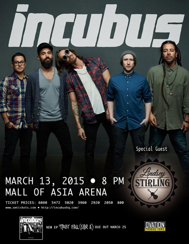 Incubus Returns To Manila This March 2015 When In Manila