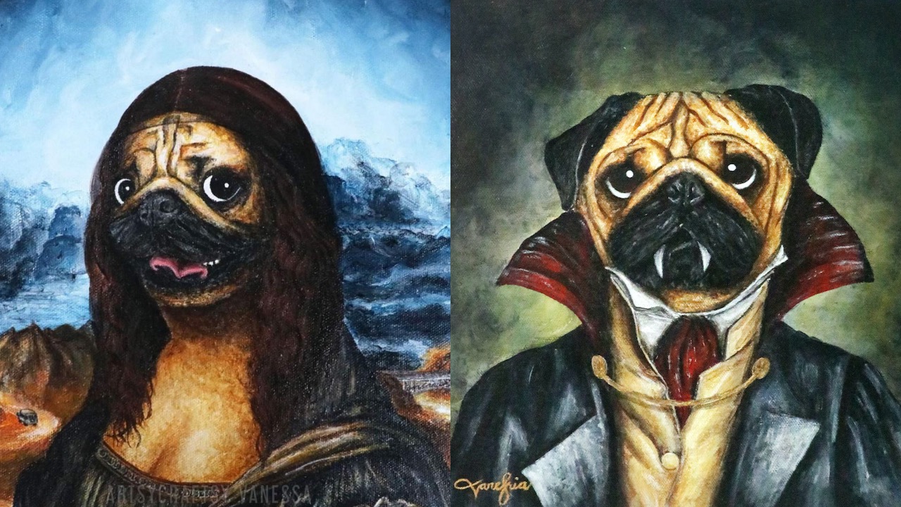 vanessa tria pug paintings