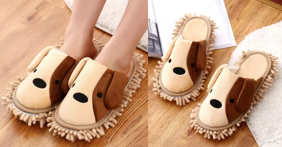 These Cute Fuzzy Slippers Will Clean Your Floor As You Walk - When In ...