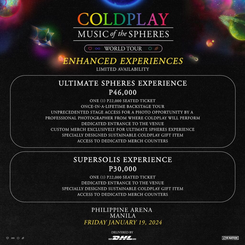 Coldplay Live in Manila 2024 Ticket Prices Revealed, Second Show Added When In Manila