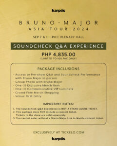 Bruno Major live in Manila