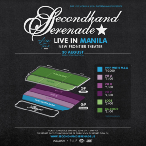 Secondhand Serenade live in manila ticket prices