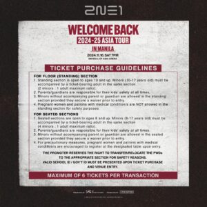 2NE1 live in manila ticket guidelines