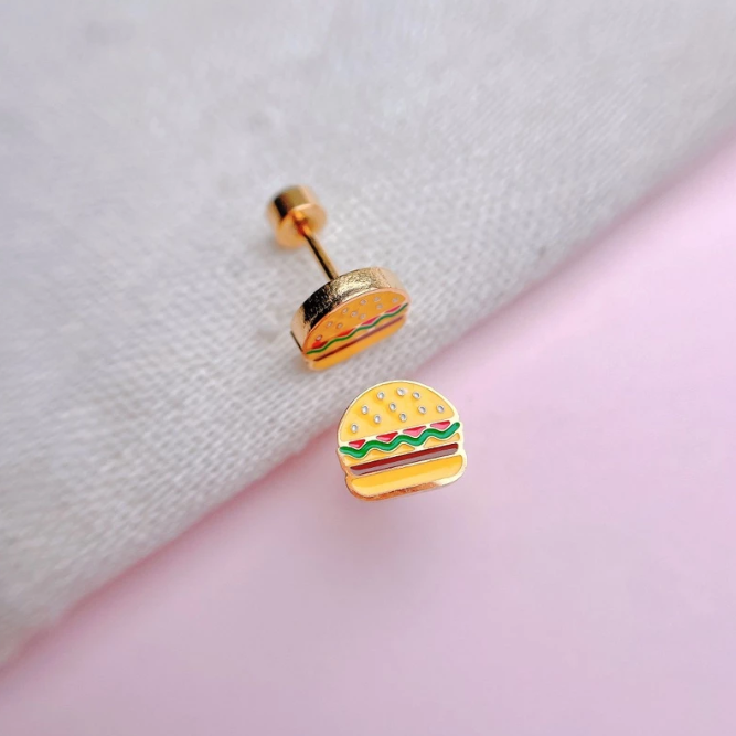 burger earrings shopee