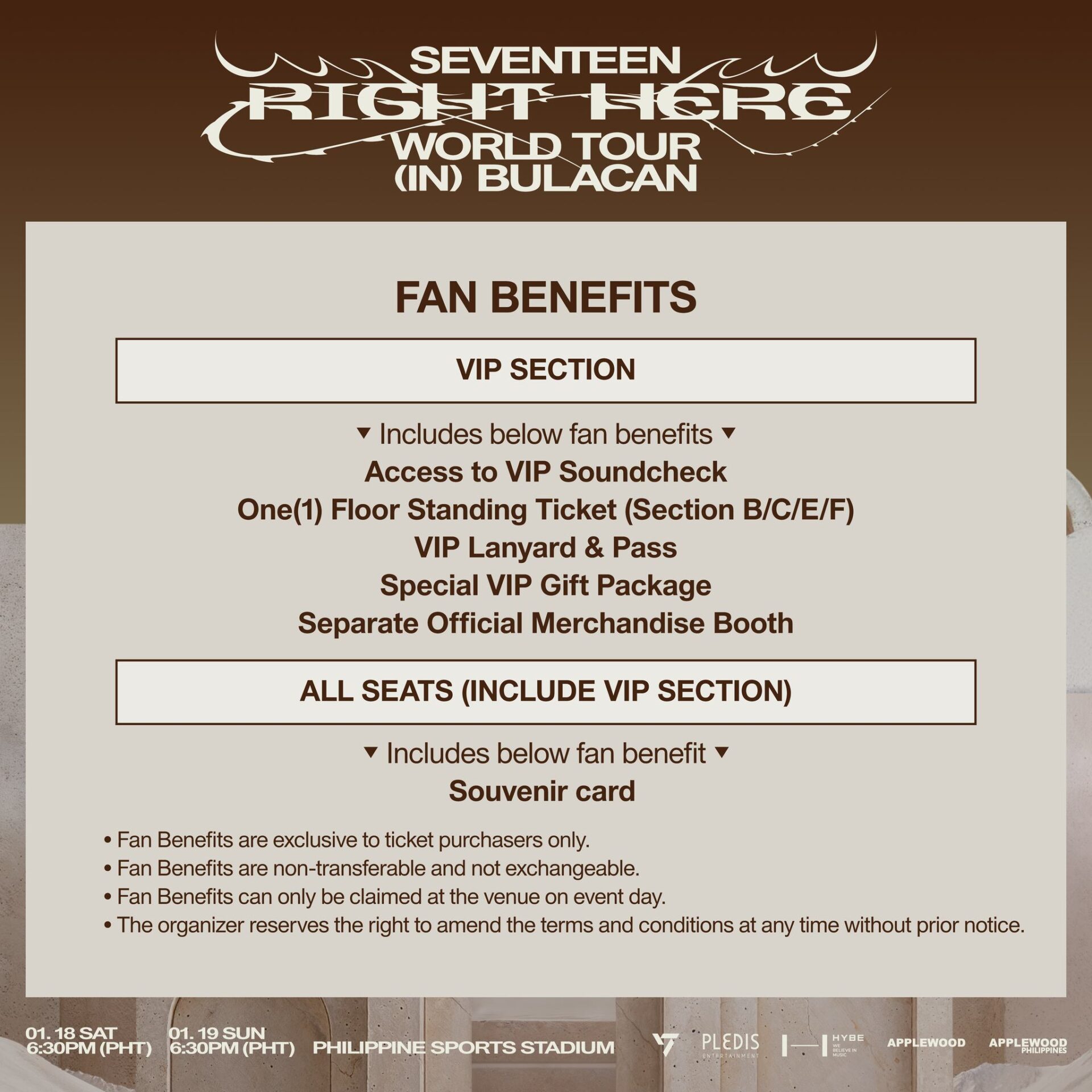 Seventeen manila concert fan benefits