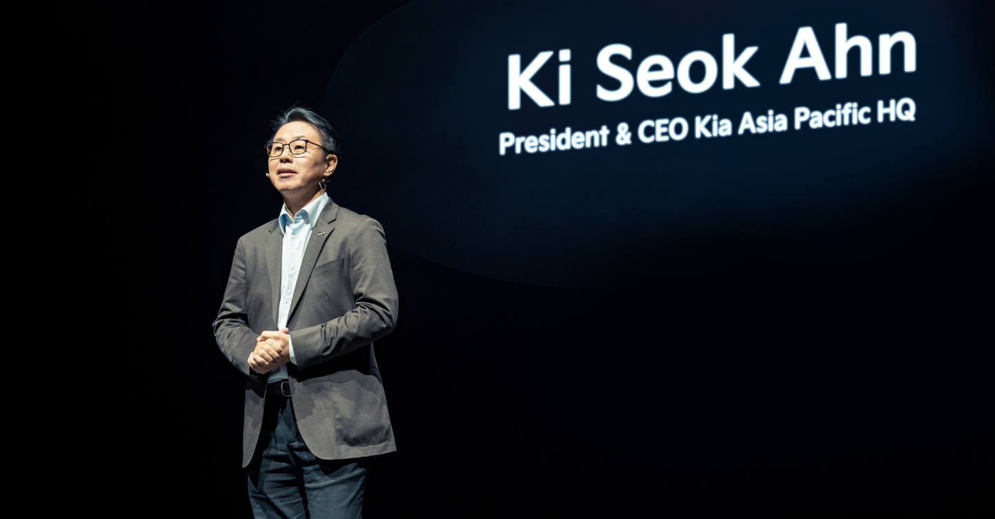 Mr. Ki Seok Ahn, President & CEO of Kia Asia Pacific HQ, presenting the opening speech during the 2024 Kia EV Day _ Asia Pacific, where he explained upon the present and future for Kia in regards to EVs