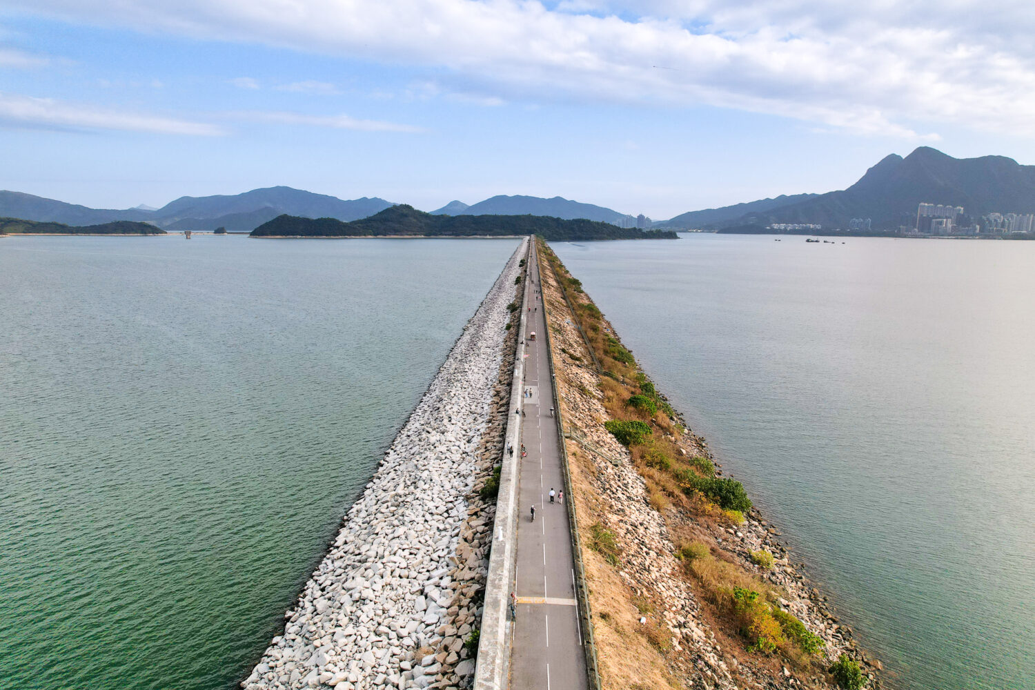 Activities in Hong Kong Plover Cove Reservoir Dam