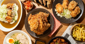 Karayama offers a diverse karaage menu, including rice sets, curry rice sets, and chicken ramen